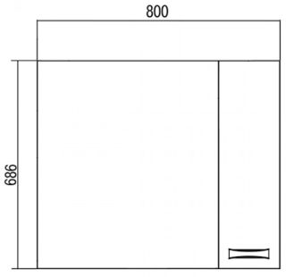Зеркальный шкаф Акватон Диор правосторонний 80см белый 1A168002DR01R